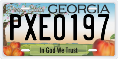 GA license plate PXE0197