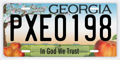 GA license plate PXE0198
