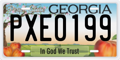 GA license plate PXE0199