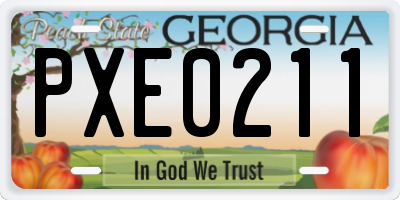 GA license plate PXE0211