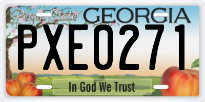 GA license plate PXE0271