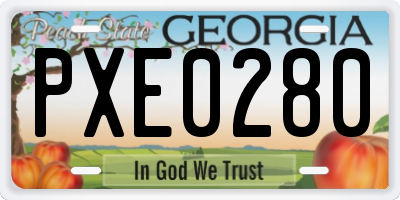 GA license plate PXE0280