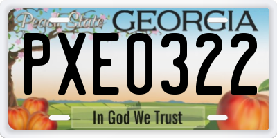 GA license plate PXE0322