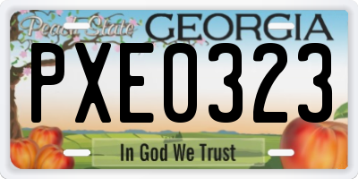 GA license plate PXE0323