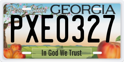 GA license plate PXE0327