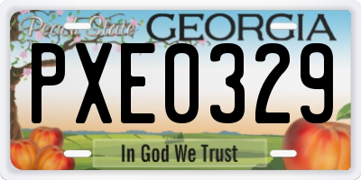 GA license plate PXE0329