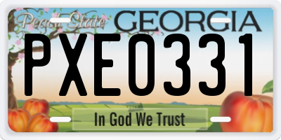 GA license plate PXE0331