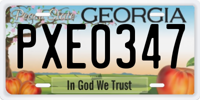 GA license plate PXE0347