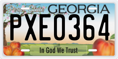 GA license plate PXE0364