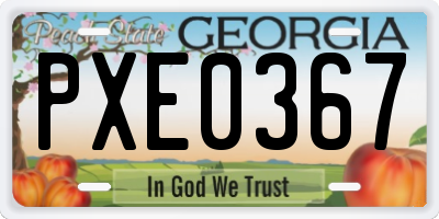 GA license plate PXE0367