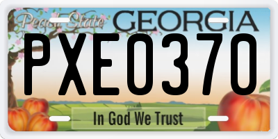 GA license plate PXE0370