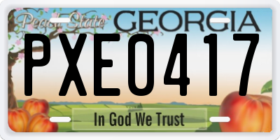 GA license plate PXE0417