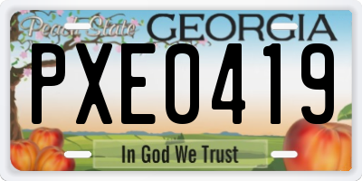 GA license plate PXE0419
