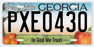 GA license plate PXE0430