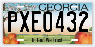 GA license plate PXE0432
