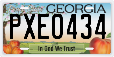 GA license plate PXE0434