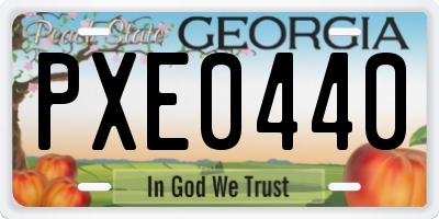 GA license plate PXE0440