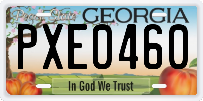 GA license plate PXE0460