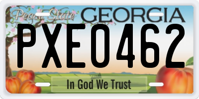GA license plate PXE0462