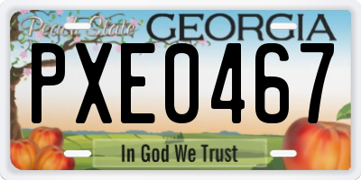 GA license plate PXE0467