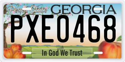 GA license plate PXE0468