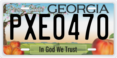 GA license plate PXE0470