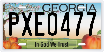 GA license plate PXE0477