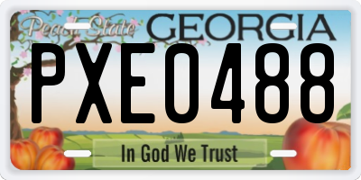 GA license plate PXE0488