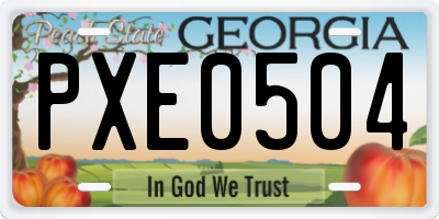 GA license plate PXE0504
