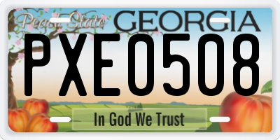 GA license plate PXE0508