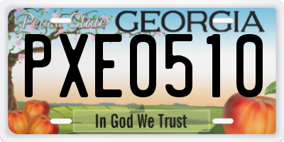 GA license plate PXE0510