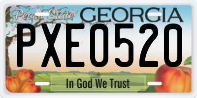 GA license plate PXE0520