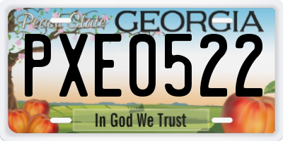GA license plate PXE0522