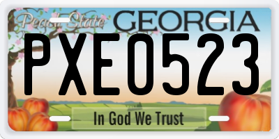 GA license plate PXE0523