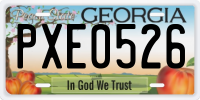 GA license plate PXE0526