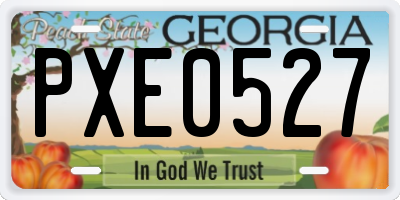 GA license plate PXE0527