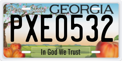 GA license plate PXE0532