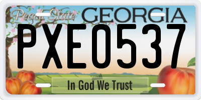 GA license plate PXE0537