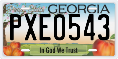 GA license plate PXE0543