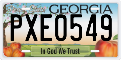 GA license plate PXE0549