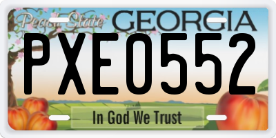 GA license plate PXE0552