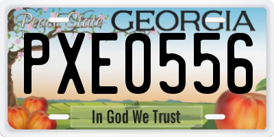 GA license plate PXE0556