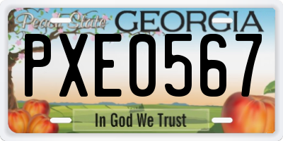 GA license plate PXE0567