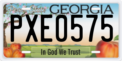 GA license plate PXE0575