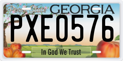 GA license plate PXE0576