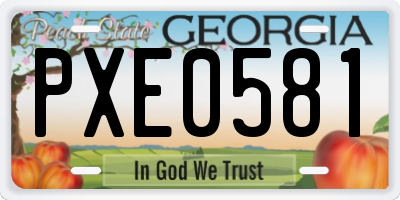 GA license plate PXE0581