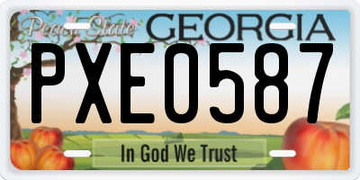 GA license plate PXE0587