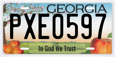 GA license plate PXE0597