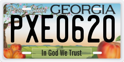 GA license plate PXE0620