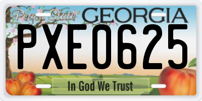 GA license plate PXE0625
